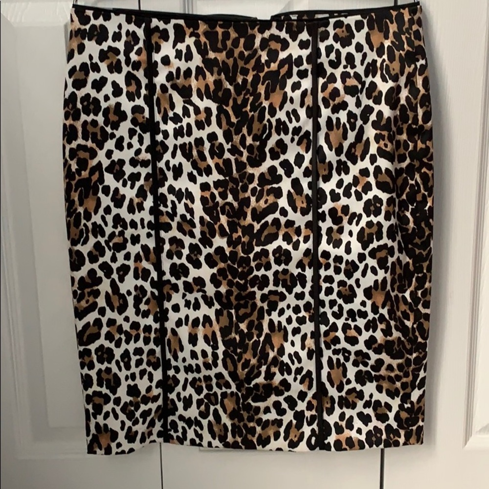 White House Black Market Leopard Print Skirt